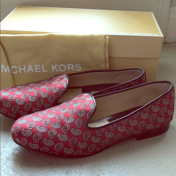 Michael Kors Bryann Runway Ballet Flat Red Paisley - Picture 1 of 8